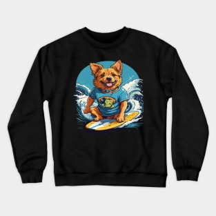 Surfer Dog Crewneck Sweatshirt